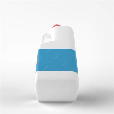 Vista lateral posterior del galón de leche en fondo blanco | Foto Premium