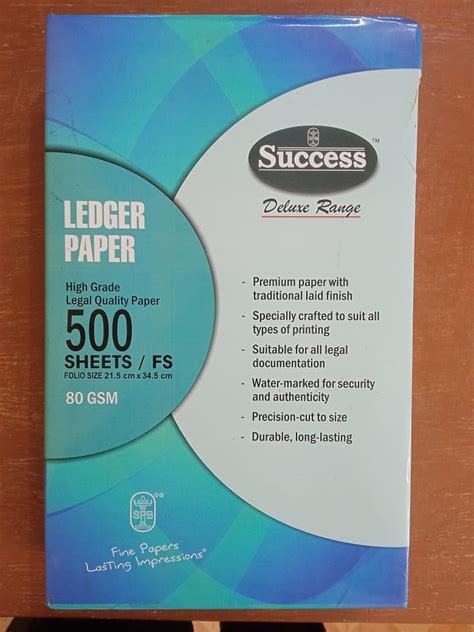 Green Way Jk Green Ledger Paper 500 Sheets, 90 Gsm, 1 Ream, 215 x 345 ...
