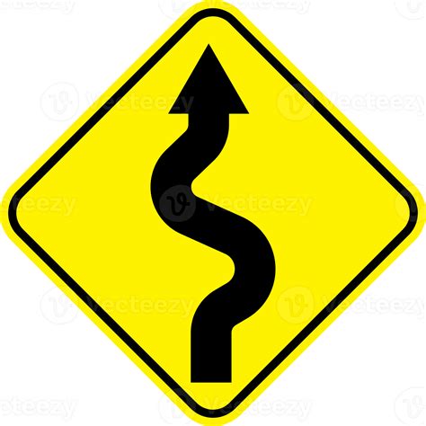winding road sign 50841862 PNG