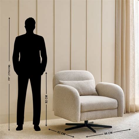 Buy Clair Fabric Swivel Accent Chair with Cushion - Beige from Home ...