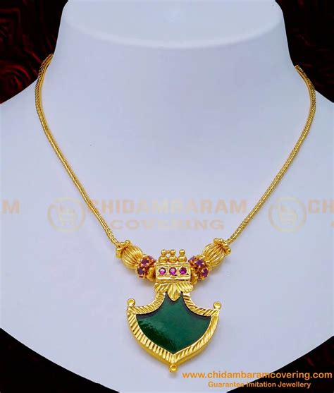Buy Kerala Traditional Jewellery Single Green Palakka Necklace Designs ...
