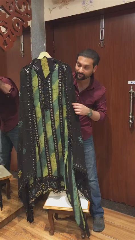 Abstract Print Georgette Suit with Indo-Western Embroidery – Parkash Shoppe