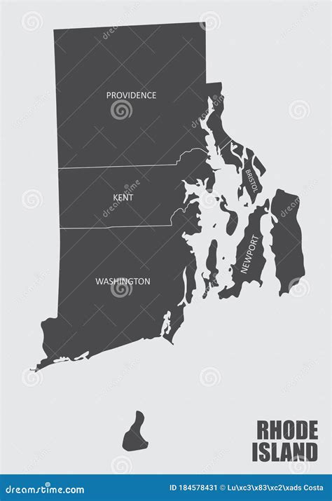 Rhode Island County Map Cartoon Vector | CartoonDealer.com #184578431