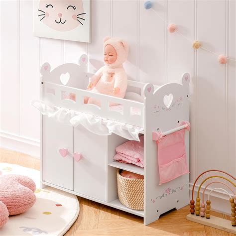 Amazon.com: ROBOTIME Baby Doll Crib – Wooden Baby Doll Changing Table ...