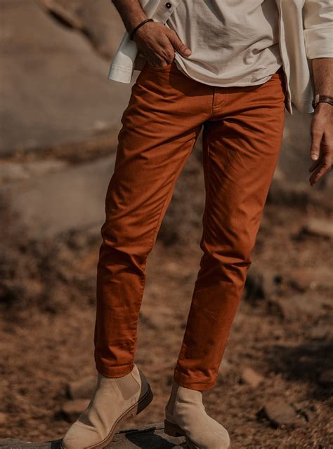 Buy Gir Rust Chino | Casual Rust Solid Chino for Men Online | Andamen