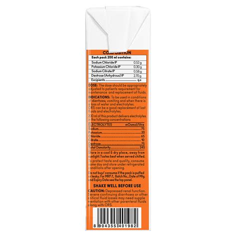 Buy Apollo Pharmacy ORS Orange Flavour Drink, 4x200 ml | 19 Minutes ...