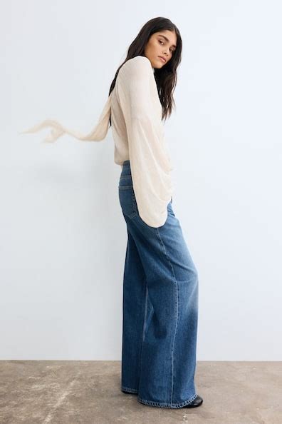 Women's Denim blue Wide Ultra High Jeans | H&M IN