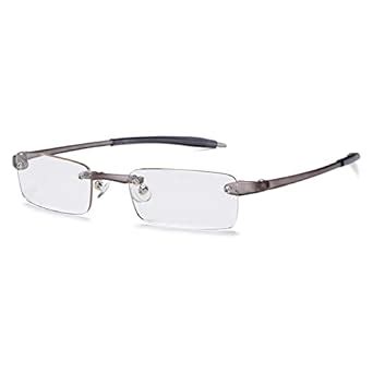 Buy Visualites 1 Lightweight Rimless Rectangle Reading Glasses For Men ...
