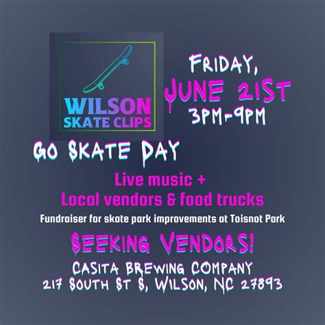 Wilson Go Skate Day Event & Fundraiser, Casita Brewing Company, Wilson ...