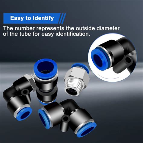 Buy Daptemn Push To Connect Fittings, 40PCS Air Line Fittings Quick ...