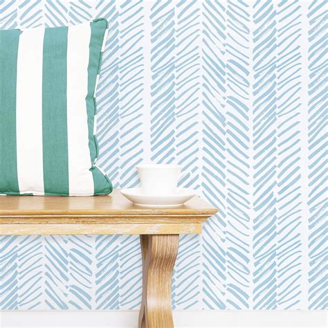 Buy Guvana Line Peel and Stick Wallpaper Blue and White Wallpaper ...