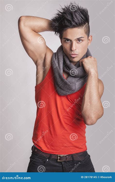 Fashion model with scarf stock image. Image of asian - 28178145