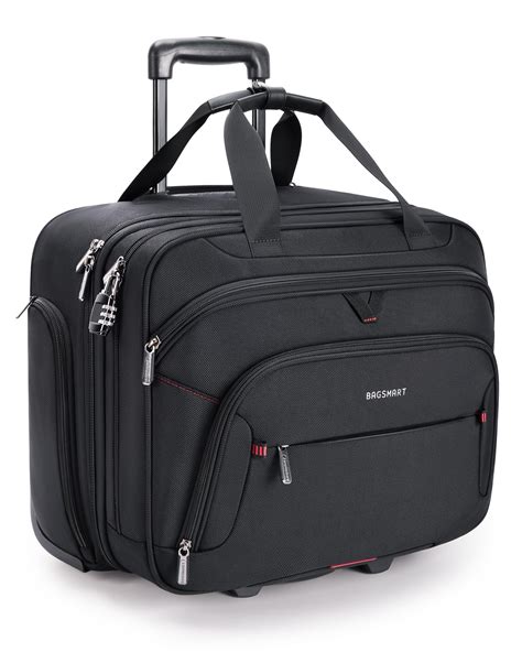 Amazon.com: BAGSMART Rolling Laptop Bag, Briefcase with Wheels Fits 17.3 Inch Laptop, Overnight ...