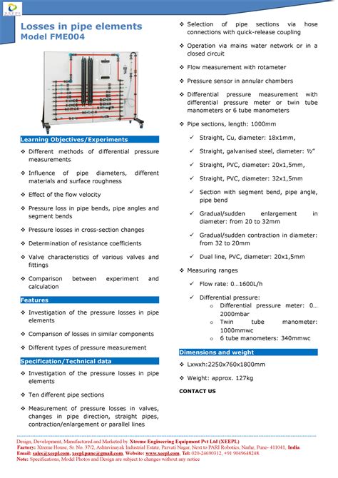 FME 004 Losses in pipe elements - Losses in pipe elements Model FME ...