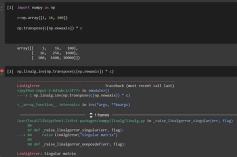 Image result for Python Error Singular Matrix
