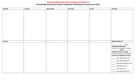 Image result for Cycle Menu Examples
