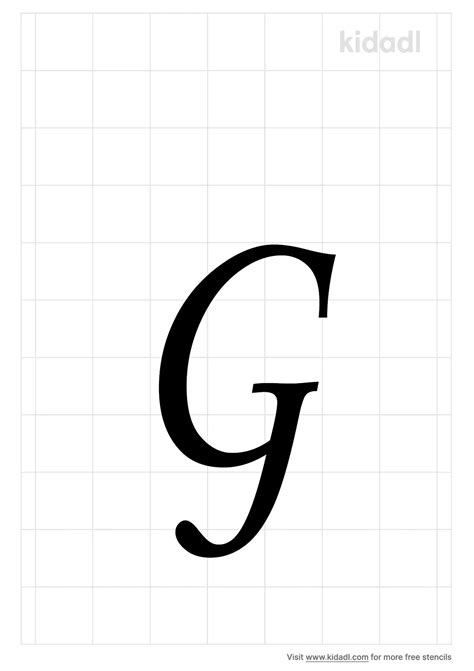 Free Cursive Letter G Stencil | Stencil Printables | Kidadl