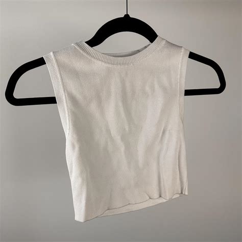 Zara White Sweater Vest Women’s Size S - Depop