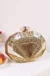 Buy Gold Stones, Metallic Thread Giana Brass Clutch by The Tan Clan ...