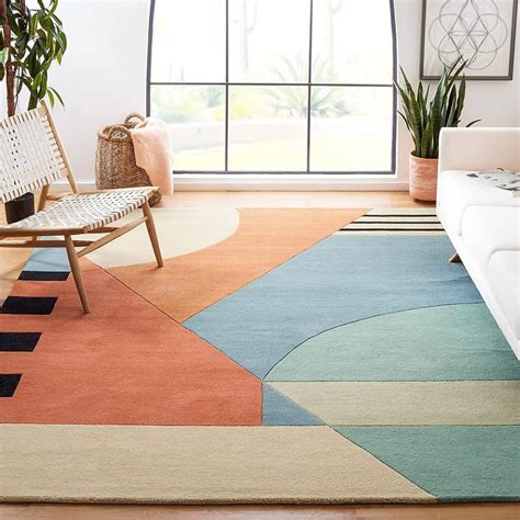 Buy OZONE CARPET Handmade Tuffted Pure Woollen Thick Geometrical ...