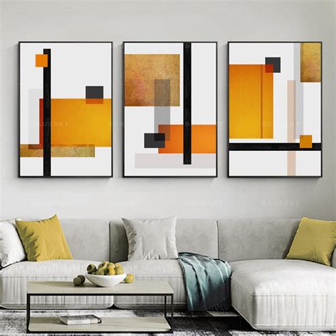 Abstract Painting Print Framed Wall Art Set of 3 Prints Abstract ...