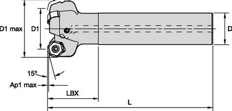 M1200 Mini • 15° • Alto avance • Mango cilíndrico • Sistema métrico