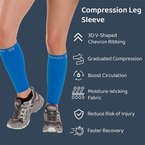 Compression Leg Sleeves - Shin Splints Calf Shin Sleeve for Running ...