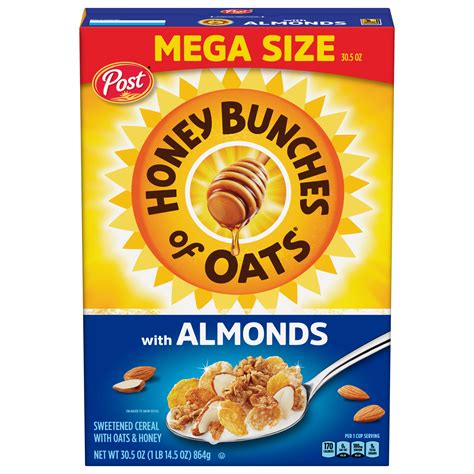 Honey Bunches of Oats with Almonds, Whole Grain Cereal, 30.5 oz