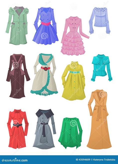 Womens Raincoats and Windbreakers Stock Vector - Illustration of ...