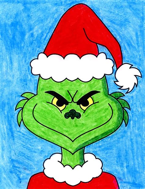 How to Draw the Grinch: Easy Step-by-Step Art Lesson for Kids | Easy ...