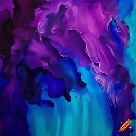 Blue and purple abstract painting on Craiyon