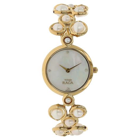 Buy Online Titan Raga Mother of Pearl Dial Women Watch With Metal Strap ...