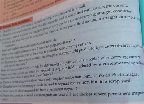 13 current-carrying Short Answer Type Questions 12. Describe how you ...