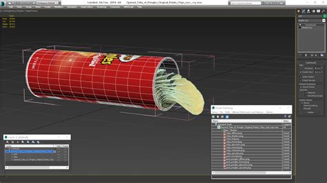 3D model Opened Tube of Pringles Original Potato Chips | 3D Molier ...