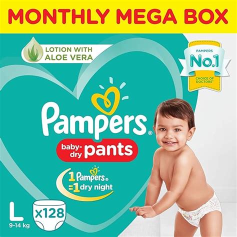 Pampers Baby Dry Pants Diapers Monthly Mega Box, Large, 128 Count ...