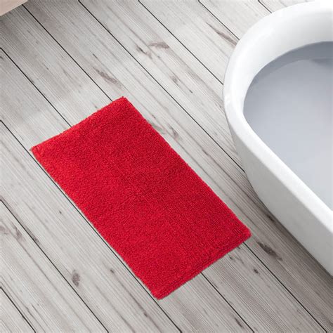 Buy Colour Connect Red Cotton Solid Bath Mat - 60x40cm from Home Centre ...