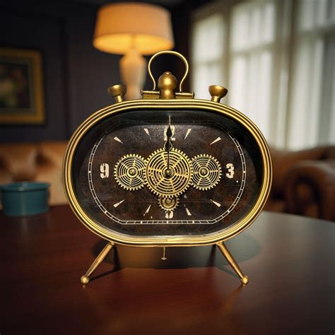 Vintage Brass Gear Table Clock – Vintage Retro Home & Office Decor ...