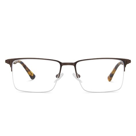 Buy Copper Tortoise Half Rim Rectangle Vincent Chase Online SLEEK STEEL ...