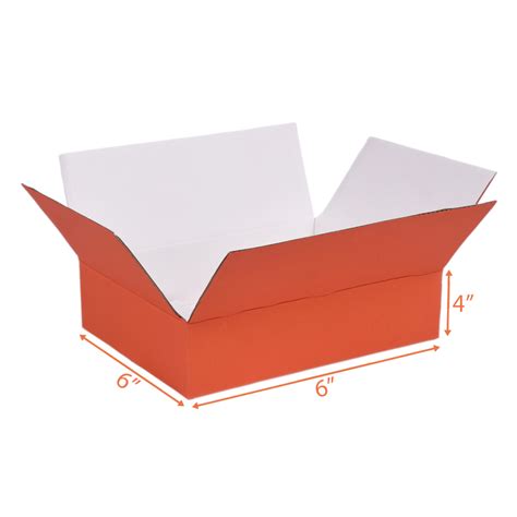 6X6X4 Orange Packing Box | Carton Box Wholesale
