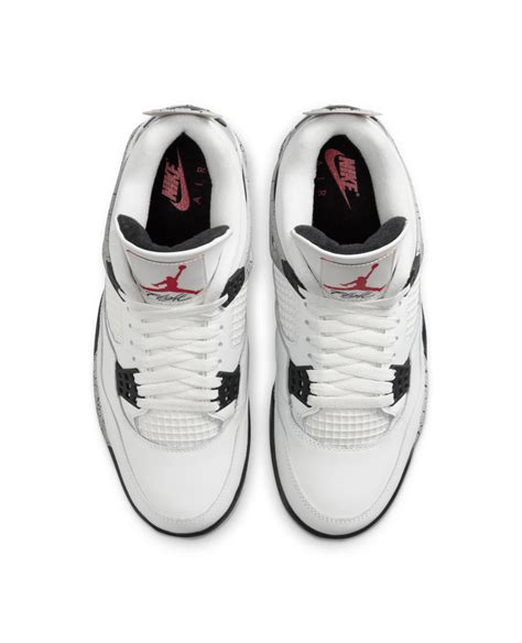 Nike Air Jordan 4 Retro (Summit White/Fire Red-Cement Grey-Black ...