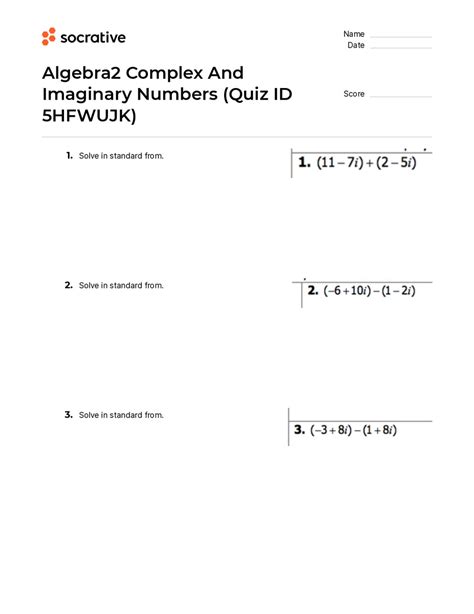 Image result for Infinite Algebra 2 Worksheet Multiplying Complex Numbers
