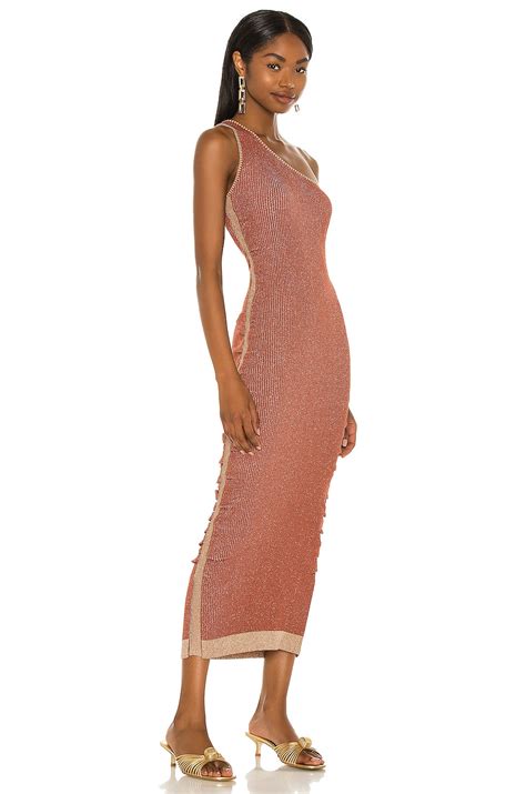 Suboo Leah One Shoulder Dress in Rust | REVOLVE