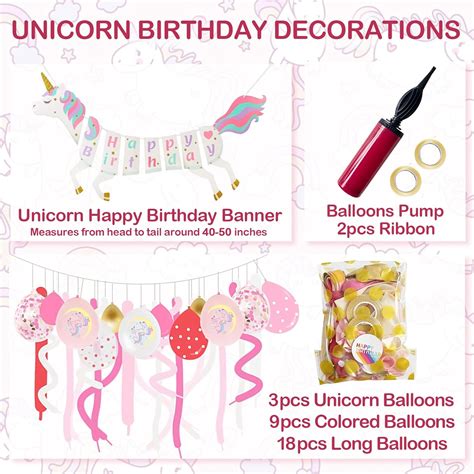 TYHJOY Unicorn Birthday Decorations For Girls, Unicorn India | Ubuy