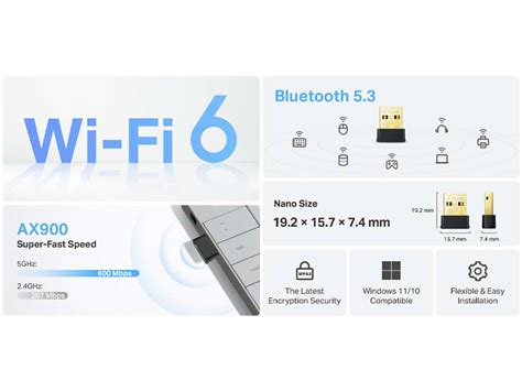 TP-Link Archer TX10UB Nano AX900 Dual Band Wi-Fi 6 Bluetooth 5.3 USB ...