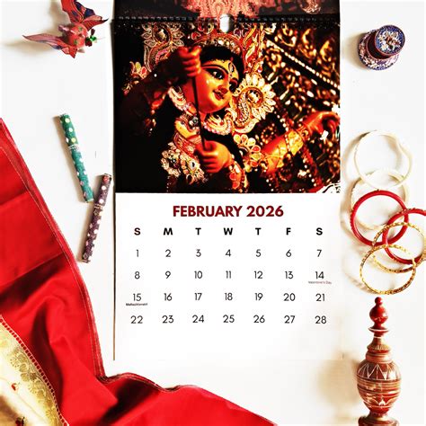 12"x18" Goddess Durga Wall Calendar 2026 | HD Durga Photos | Bold Grid ...