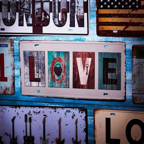 Number Plates wall sign - Love — eazy wagon