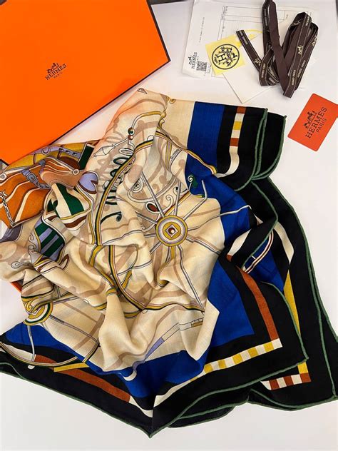 Купить платок 140*140 Hermes LUX-108484 - цена в интернет-магазине в Москве