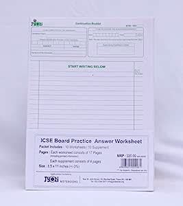 Jyoti Stores Presents ICSE Board Exams Blank Answer Sheets/Answer ...