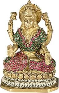 Buy Exotic India Goddess Lakshmi - Brass Statue with Inlay Work Online ...