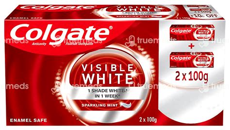 Colgate Visible White Toothpaste 100 Gm Pack Of 2 - Uses, Side Effects ...